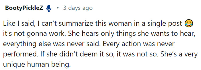 OP says that he can’t summarize this woman in a single post.