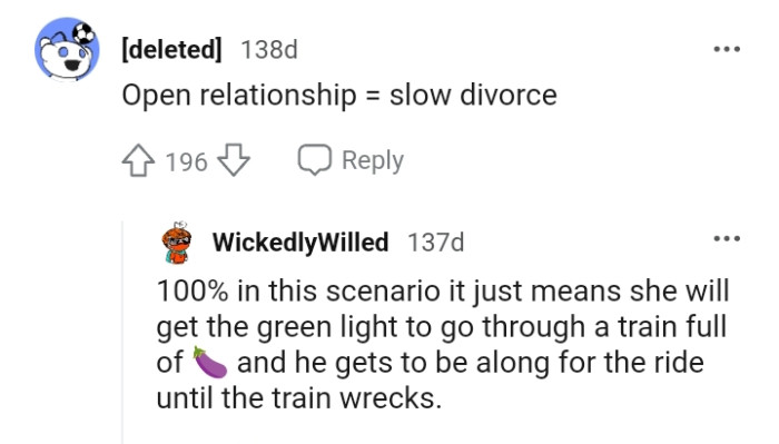 This Redditor Believes That an Open Relationship Leads to a Slow Divorce