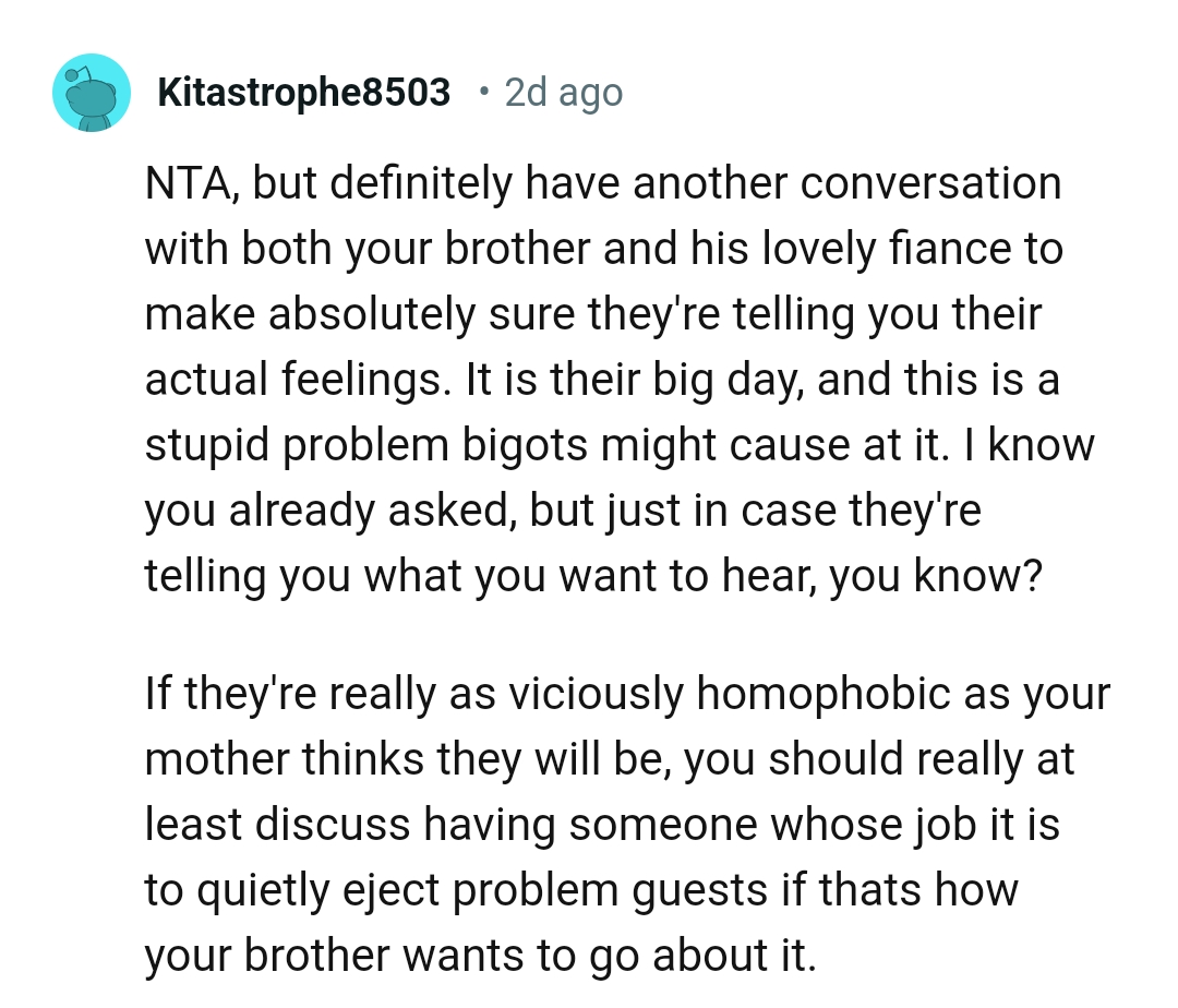 That's how OP's brother wants it