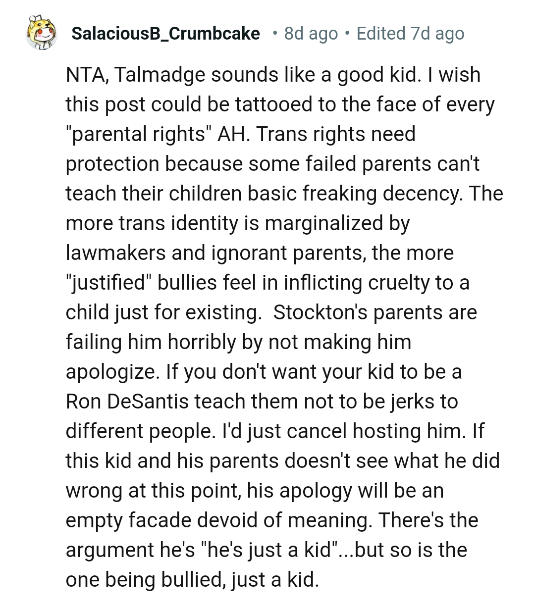 The boy's parents are failing him horribly