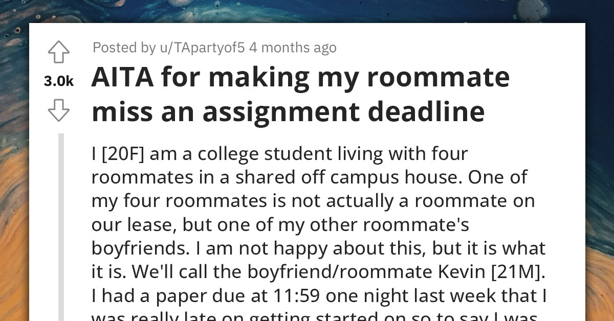 Redditor Receives Hellish Backlash After Refusing To Abandon Her Paper To Give Roommate’s Boyfriend A Ride