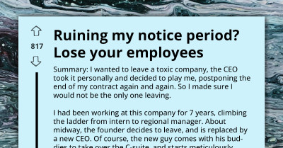 Toxic CEO Faces His Worst Nightmare As Regional Manager's Resignation Becomes Straw That Broke Camel's Back