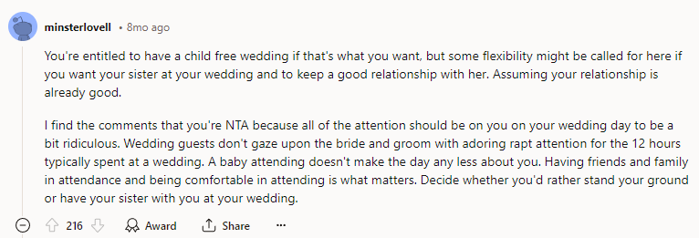 You're entitled to have a child-free wedding
