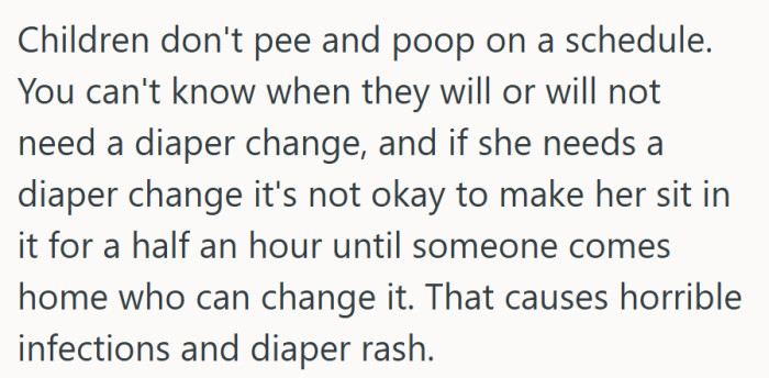A harsh but valid point — babies don’t exactly send calendar invites for diaper time.