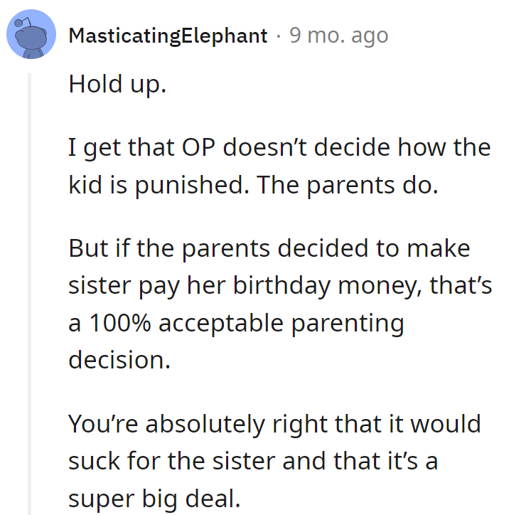 Parents pulling a birthday-budget payback? That's some next-level discipline!