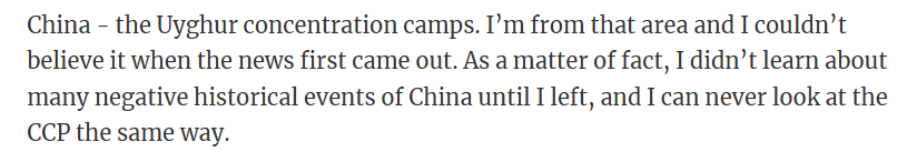 Learning about Uyghur camps changed people's view of the CCP.