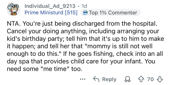 You need time for yourself too.