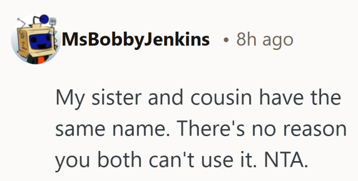 Proof that families survive just fine with a little name overlap.