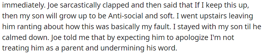 Joe sarcastically clapped