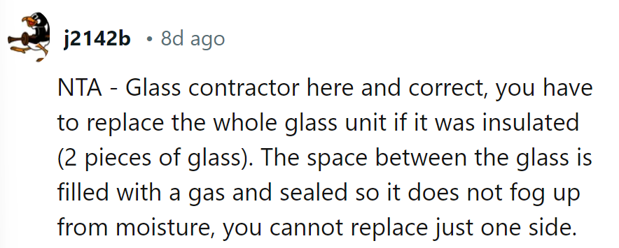 Glass expert confirms: two's company, one's a foggy mess. Full replacement, no shortcuts allowed!