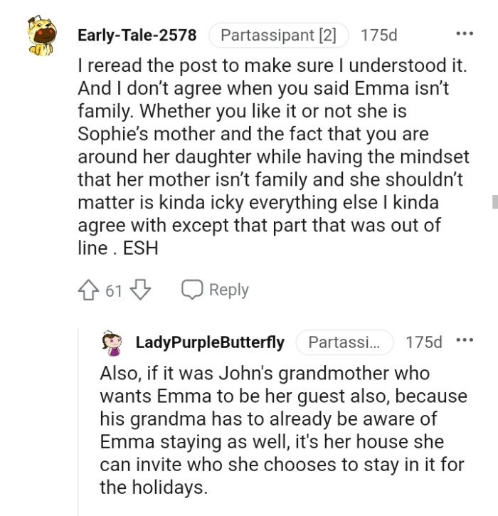 Having the mindset that the mother isn't family