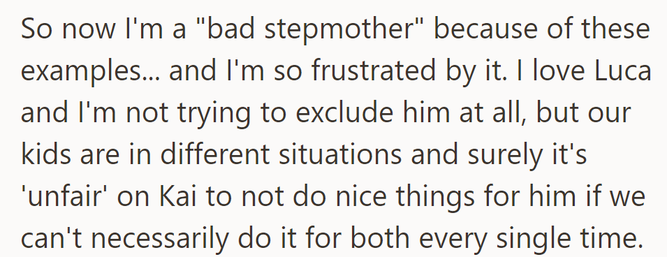 She's frustrated by the 