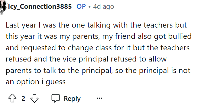 OP responded to the comment above, but it seems like this school is a bit more complicated than we thought.
