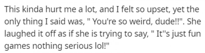 This hurt OP, but he just laughed it off