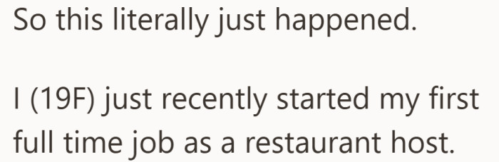 Fresh into adulthood and working full time, she did not expect family drama to follow so quickly.