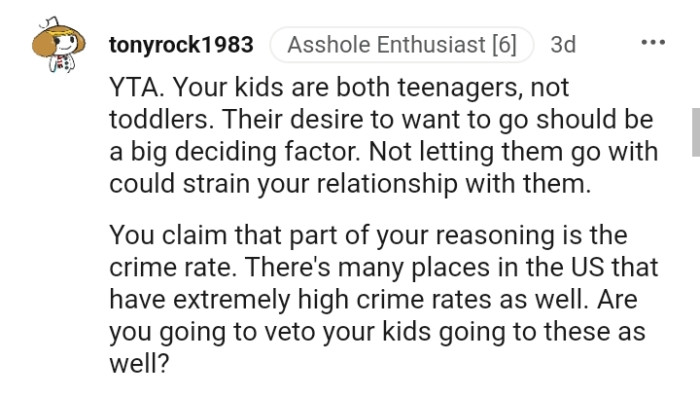 Not letting them go could strain the relationship with them