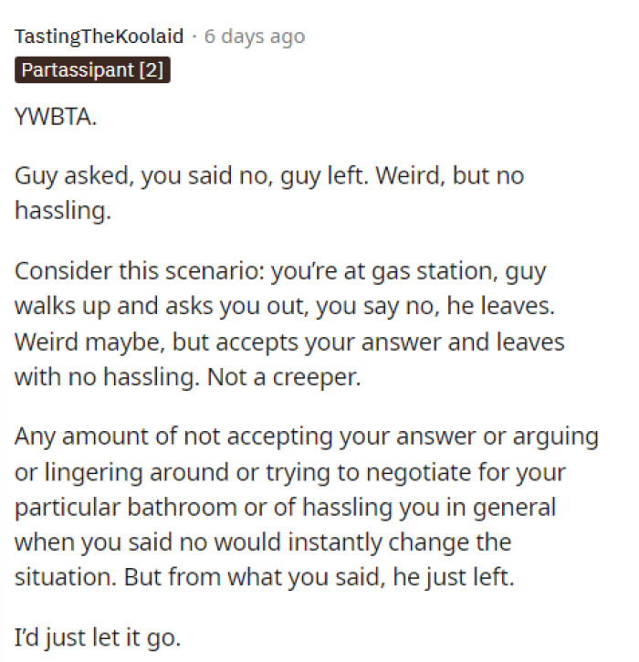 This situation wasn't weird at all, and they had a lot to say about it, so hopefully OP doesn't go through with it.