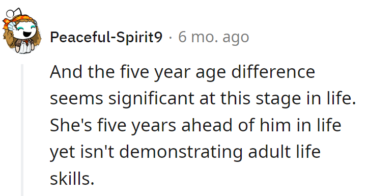 It's not an age gap, it's a life skills mishap.