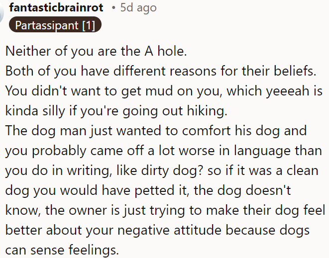 Neither of them is at fault; both have different beliefs.