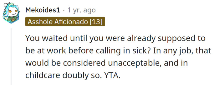 The OP should have informed them earlier