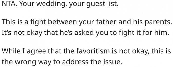 2. Her wedding, her guest list.