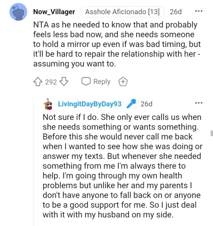 The OP did the right thing but at a bad time