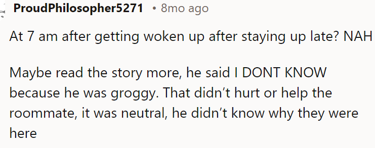 Another Redditor claimed that the OP was not in the wrong