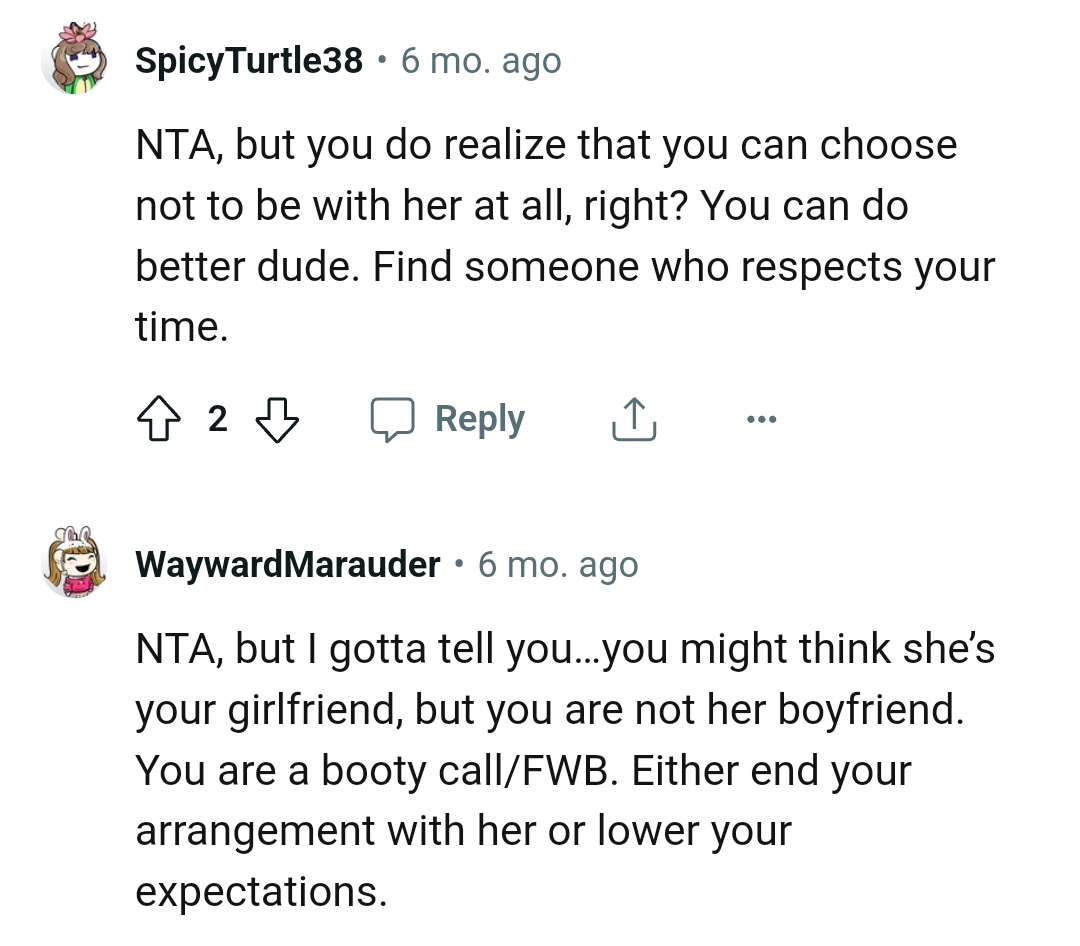 The OP should find someone who respects his time.