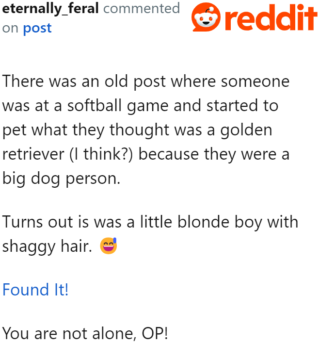 It's not just the OP who made such a mistake. One user shared a Reddit post about another person also mistaking a boy for a dog.