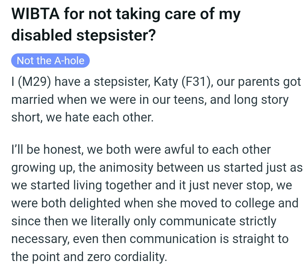 The OP Kicks Off Her Story