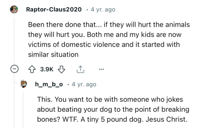 “Been there, done that... if they will hurt the animals, they will hurt you.”