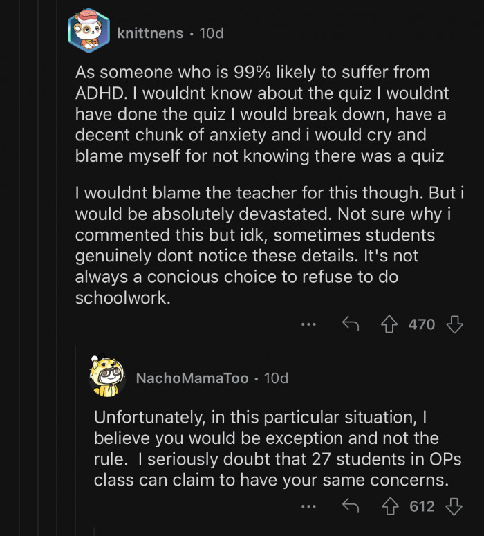 Sometimes students genuinely don't notice these details.