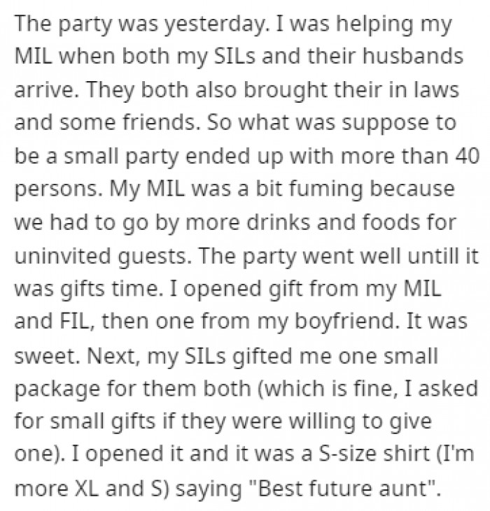 The party was going great until the pregnancy announcement.