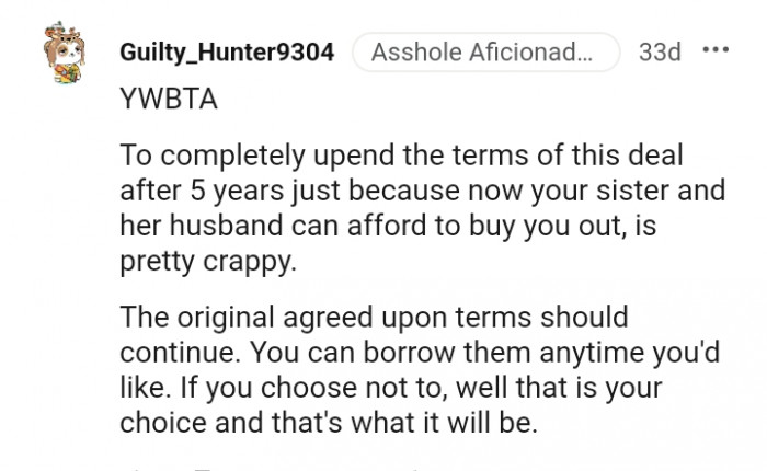 The original agreed-upon terms should continue