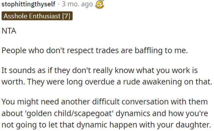 The baffling aspect is when people fail to appreciate the value of trades.
