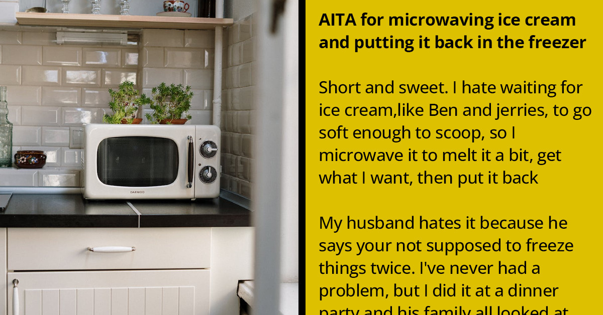 Woman Chooses To Microwave A Shared Tub Of Ice Cream Because She Can't Wait For It To Thaw, Gets Told Off By Her Husband For Doing So
