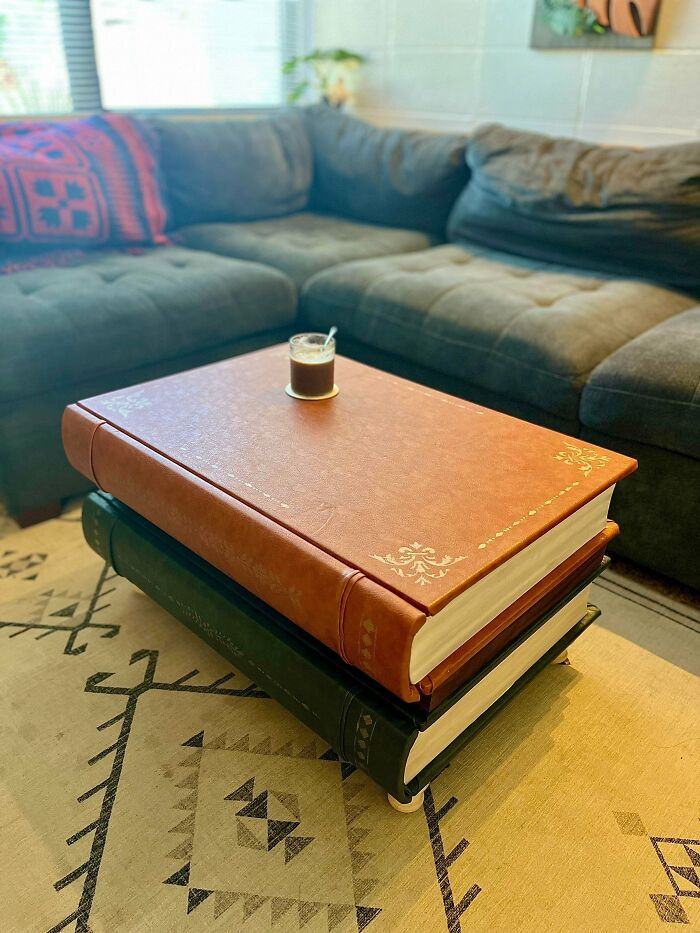 "Stacked Books Coffee Table"