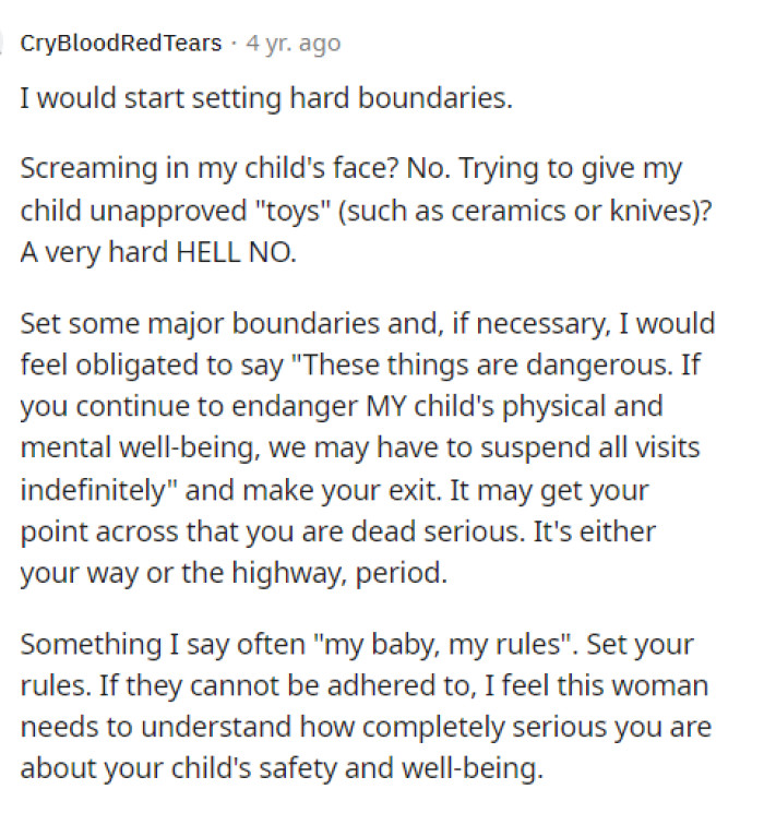 Honestly, the MIL should know these things, though, so a proper conversation should be had, and her actions will determine what else happens.