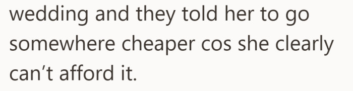 The advice from family was practical, even if it wasn’t what she wanted to hear.