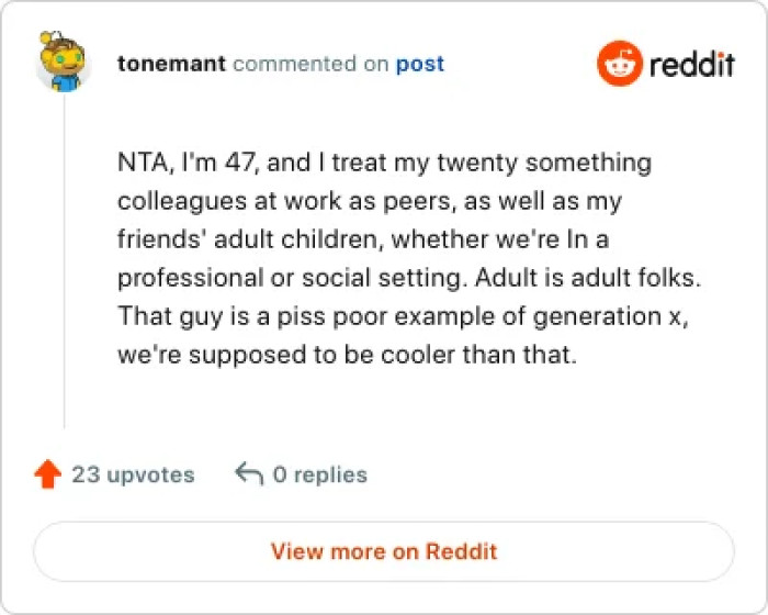 The guy is an embarrassment to Gen X's, according to this user.