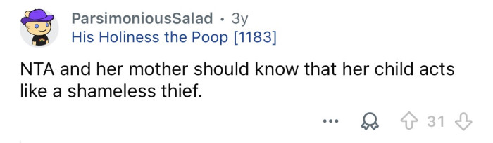 Her mom should know.