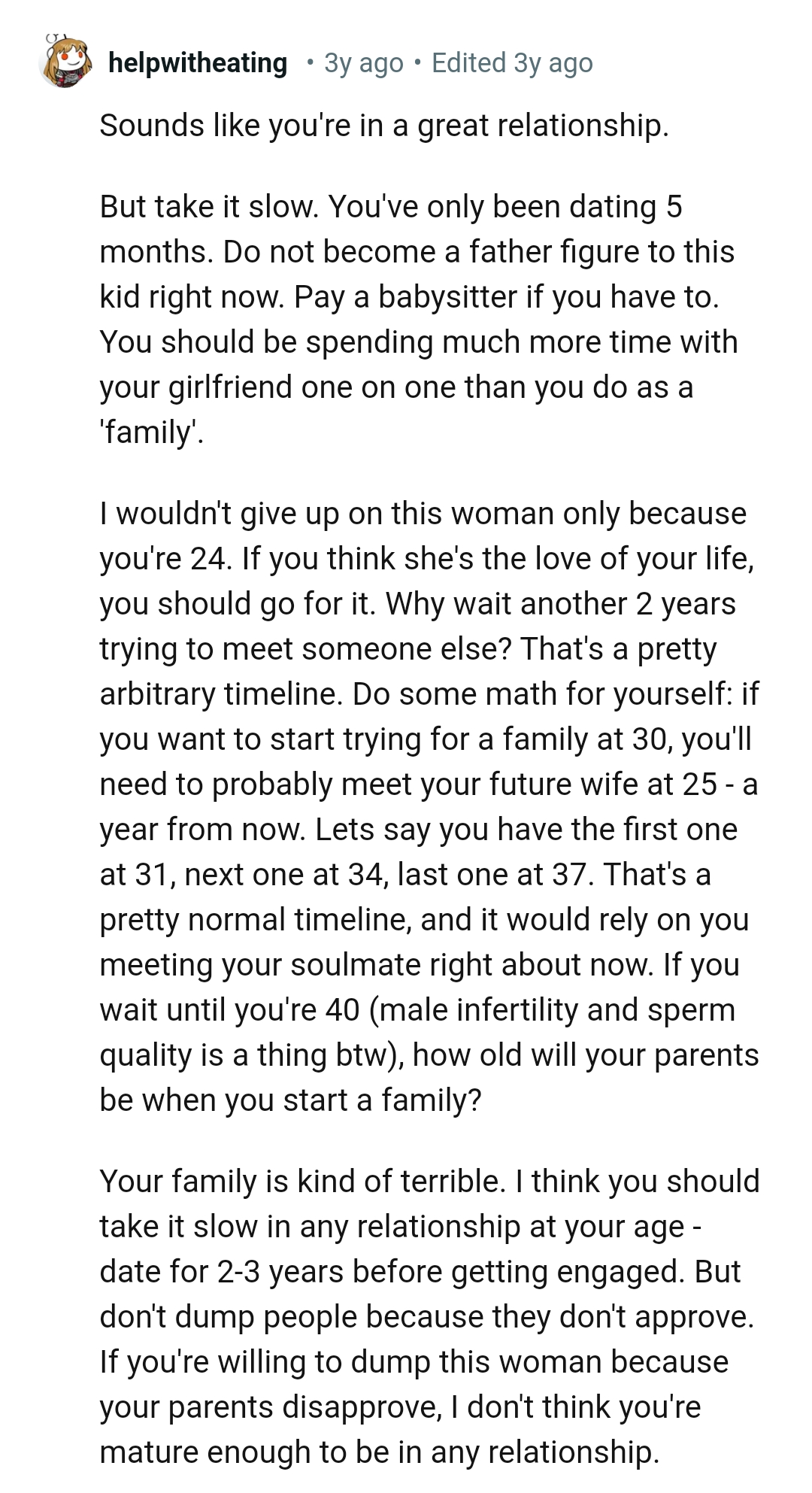 This Redditor wouldn't give up only because of the age