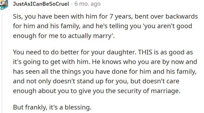 She needs to do better for her daughter