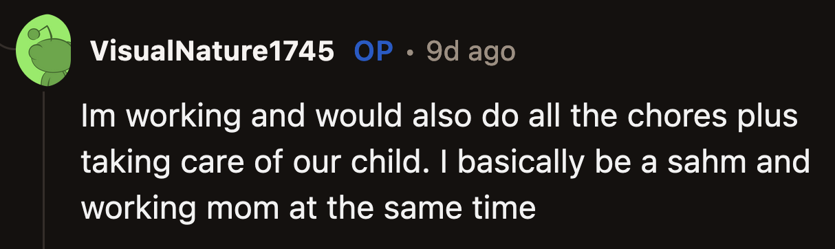 OP explained why she immediately rejected her husband's first solution.