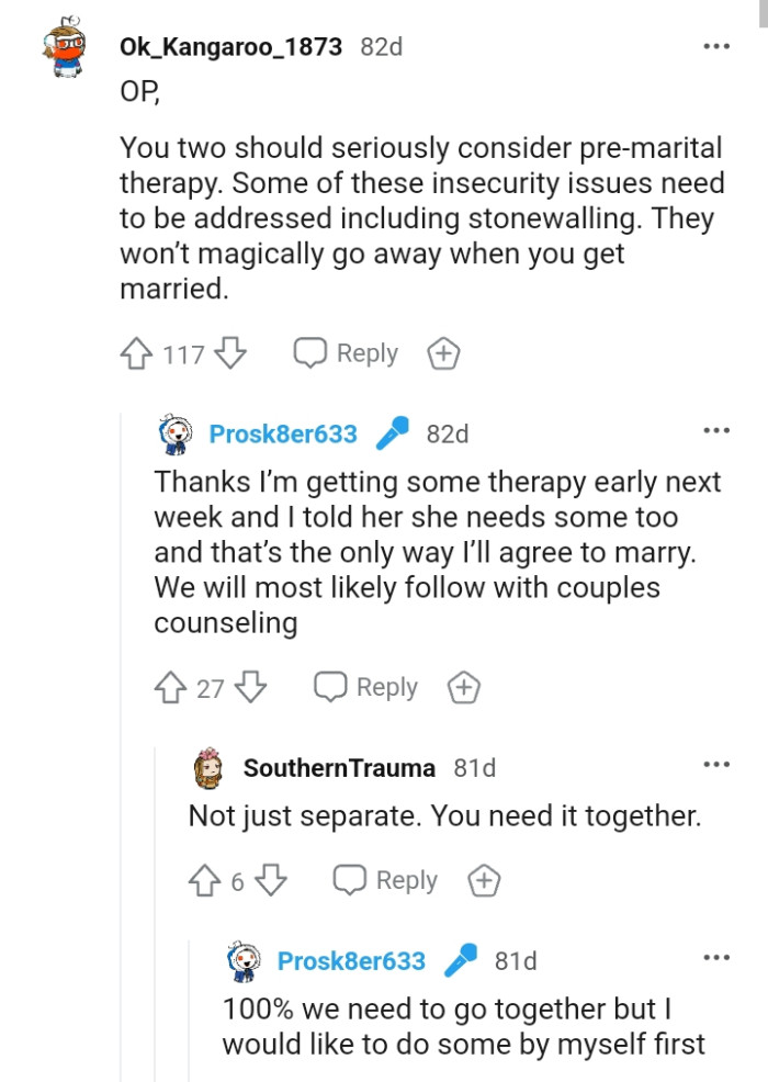 These issues won't magically go away once they are married