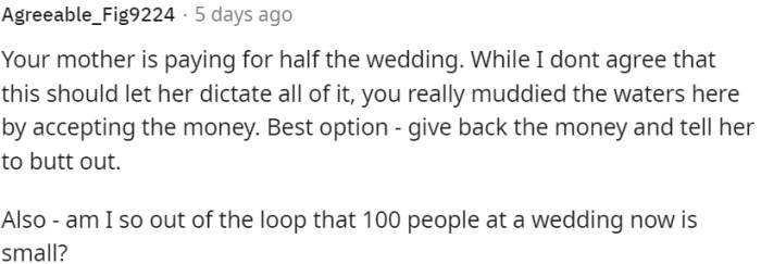 Moms pay the bill, mom gets to invite whomever she wants