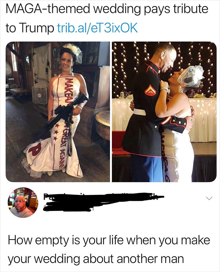 24. Maga-Themed Wedding Dress