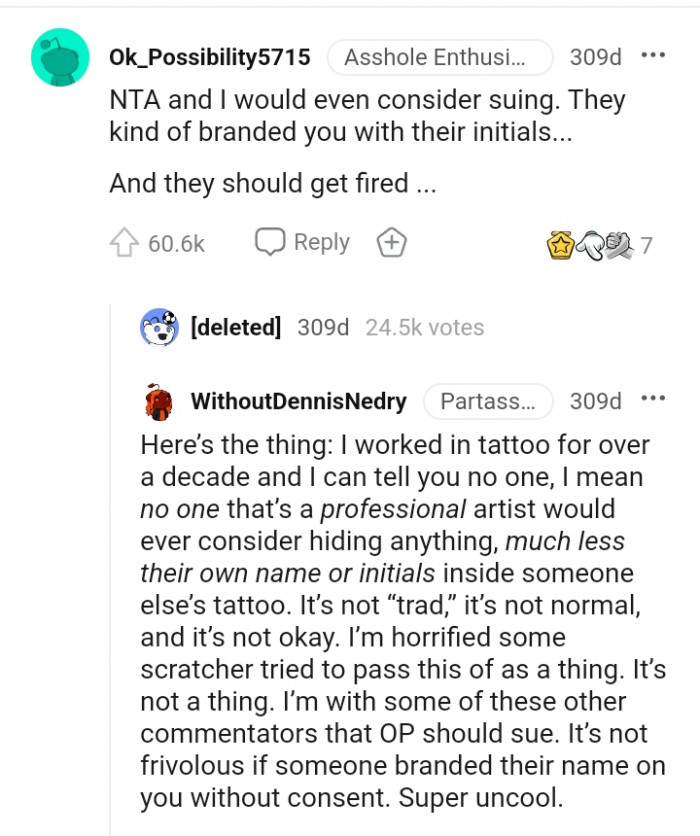 They kind of branded you with their initials