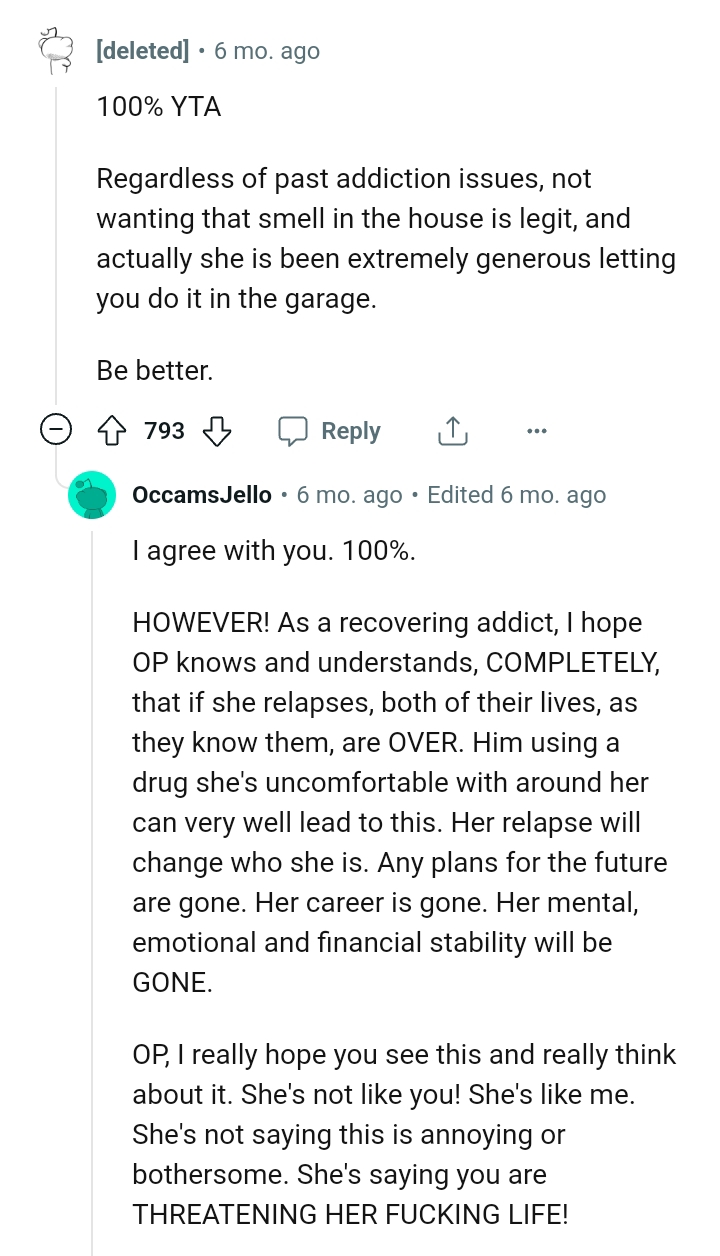 She's being extremely generous letting the OP do it in the garage