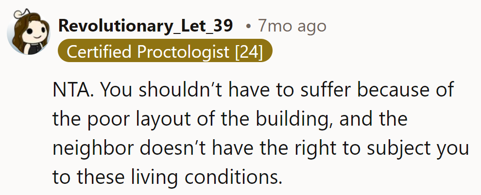 NTA. Don't be the casualty of bad architecture; her space, her rules!